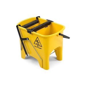 SEAU DE LAVAGE BI-BACS ROCKET jaune avec presse à rouleaux 2x8L 44x32x35CM