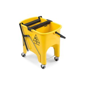SEAU DE LAVAGE BI-BACS ROCKET WHEELS jaune avec presse à rouleaux 2x8L 44x32x42CM