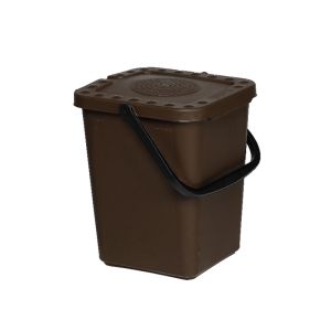 COLLECTEUR BIO-DECHETS brun 24,5x25,5x21CM 10L