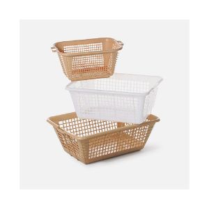 CORBEILLE A LINGE moyen modèle marron ajourée 720x480x290MM