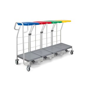 CHARIOT LINGE 4 supports pour sac de 70L avec couvercles et poignée