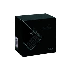 SERVIETTE DE TABLE TOUCH COLOR ouate noir 25x25CM 2 plis 100 x30 paquets soit 3000