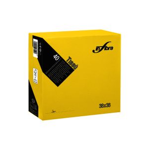 SERVIETTE DE TABLE TISSU' citron 38x38CM 2 plis 40 x36 paquets soit 1440