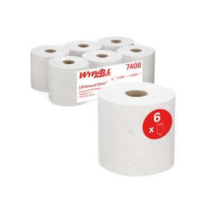 ESSUYEUR REACH PLUS L10 blanc dévidage central  38x18.3CM 1 pli 500 formats x6