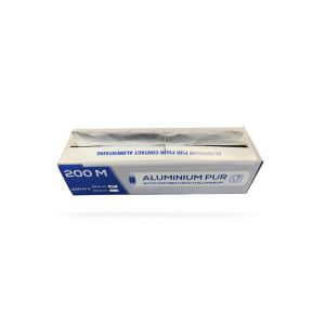 PAPIER ALUMINIUM en rouleau 200x0,29M 10.5 microns boite distributeur