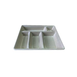 PLATEAU REPAS A USAGE UNIQUE bagasse naturel 24x29.5CM x200