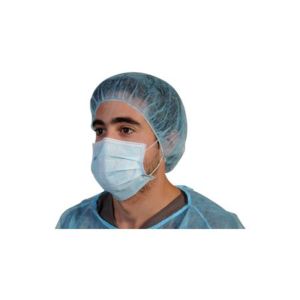 MASQUE CHIRURGICAL 3 plis bleu haute filtration avec élastique boite de 50
