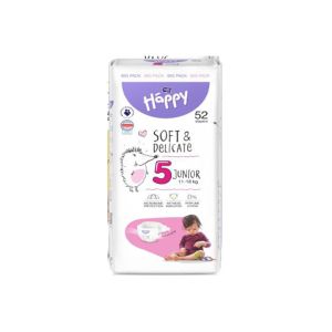 COUCHE BEBE à scratch BBHappy Soft&délicate junior T5 11-18KG 38 x5 paquets