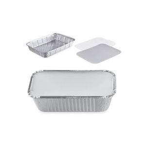 BARQUETTE ALUMINIUM COMBO 3 avec couvercle 1L 100 x6 paquets