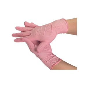 GANT NITRILE non poudré rose  boite de 100 Taille L
