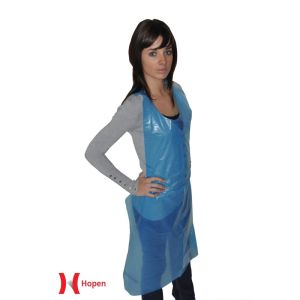 TABLIER hygiène PE classic gaufré bleu 25µ 120x70CM sachet de 100