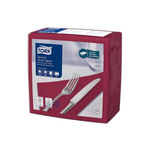 SERVIETTE DINNER gaufrée bordeaux 2plis 39.5x39CM pliage en 4 50 x 20 paquets
