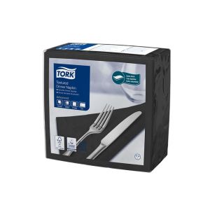 SERVIETTE DINNER gaufrée noire 2 plis en 4 39.5x39CM 50 x 20 paquets