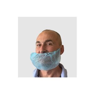 CACHE BARBE PLP bleu non tissé avec élastique sachet de 100