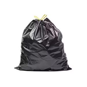 SAC POUBELLE A LIEN COULISSANT PEBD noir 110L 40µ 700x1050 10 x10 rouleaux