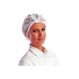 CHARLOTTE CLIP blanche non tissé 50CM à plat à élastique x 100 charlottes