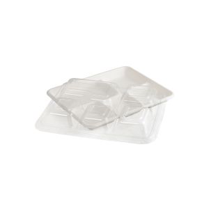 PLATEAU REPAS en fibre biodégradable 5 compartiments 26,5x21,5x2,5CM x200