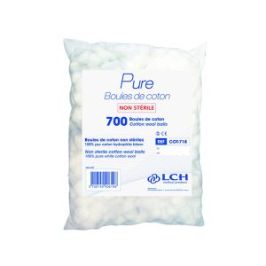 BOULE DE COTON HYDROPHILE usage unique sachet de 700 boules