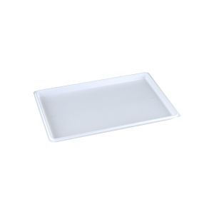PLATEAU A USAGE UNIQUE blanc sans compartiment fond lisse 21x15CM x400