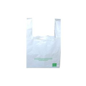 SAC BRETELLES PEBD BLANC 50µ 0.26x0.6x0.45M 100 x 5 paquets