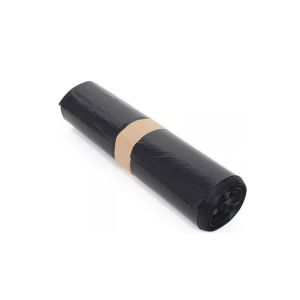 SAC POUBELLE A LIEN CLASSIQUE PEBD noir 110L 70µ 700x1070  25 x4 rouleaux