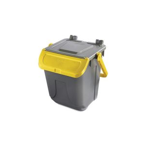 POUBELLE DUCK gestion des déchets gris/jaune 25L