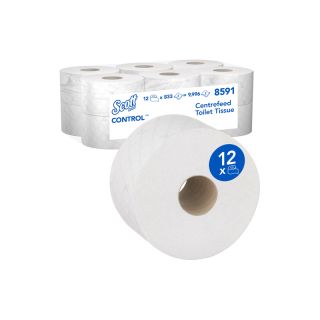 CONTROL MINI TWIN PAPIER TOILETTE dévidage central blanc 2 p 833 formats 204Mx12