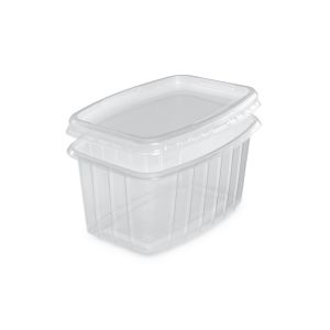 BARQUETTE PACKCHALEUR micro- ondable translucide couvercle 450CC 25x 20 sachets