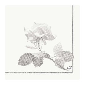 SERVIETTE OUATE Grey rose 3 plis 33x33CM 50 x 10 paquets