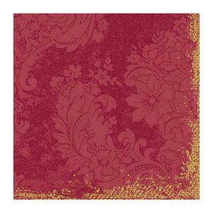 SERVIETTE OUATE Royal bordeaux 3 plis 33x33CM 250 x 4 paquets