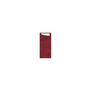 SACCHETTO bordeaux avec serviette ouate crème 33x33CM 100 x 5 paquets