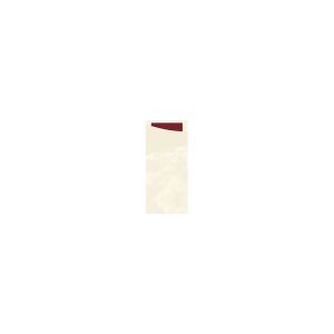 SACCHETTO crème avec serviette ouate bordeaux 33x33CM 100 x 5 paquets