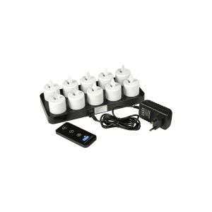LAMPE VACILLANTE blanc chaud avec chargeur, télécommande le kit de 10 leds