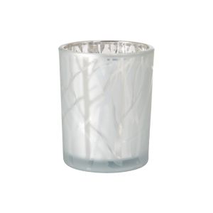 BOUGEOIR SHIMMER en verre Blanc dépoli 100x80MM x6