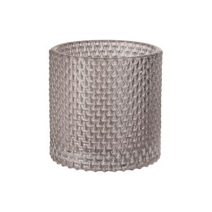 BOUGEOIR CALM en verre Grège 80x80MM x6