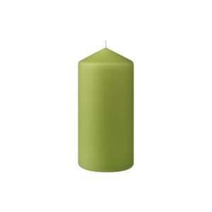 BOUGIE CYLINDRE mat vert feuille 150x70MM 50 heures 6 x 2 paquets