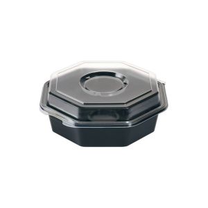 BOITE OCTAVIEW noire crystal avec pôt sauce 190x190x70MM x 240