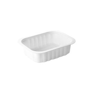 BARQUETTE PP blanche 1 compartiment 0,35L 138x114x35MM x300