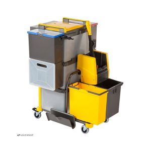 CHARIOT DE MENAGE SHOPSTER SPRINT avec presse caréné noir et jaune