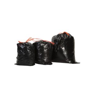 SAC POUBELLE LIEN COULISSANT PEBD noir 100L 40µ 0,82x0,9M 25 x 4 rouleaux