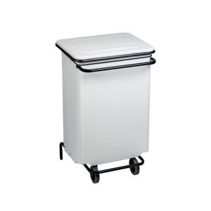 CONTENEUR CONTICOLOR mobi à pédale acier blanc avec frontale amovible 70L