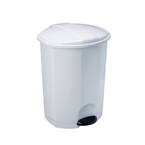 POUBELLE ESA à pédale plastique blanc 50L