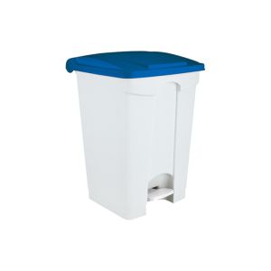 CONTENEUR CONTITOP mobile pédale plastique blanc bleu 45L