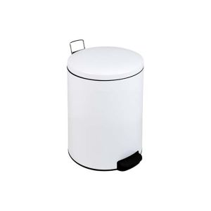 POUBELLE BIN PLUS à pédal acier blanc à fermeture silencieuse 20L