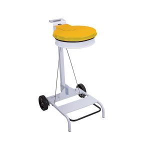 SUPPORT SAC CONTIMOBILE mobile à pédale acier blanc et jaune 110L