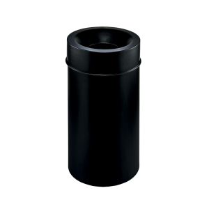 CORBEILLE MURALE GRISU noir anti-feu avec couvercle 50L