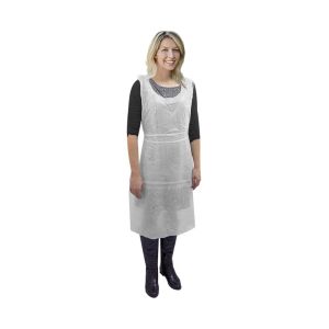 TABLIER hygiène PE extra gaufré blanc 40µ 120x70CM sachet de 100