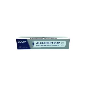 PAPIER ALUMINIUM en rouleau 200x0,45M 11 microns boite distributrice