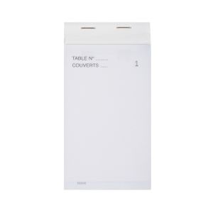BLOC COMMANDE MAITRE D'HOTEL autocopiant blanc 80x150MM tripli 50 3 10x5 paquets