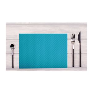 SET DE TABLE PAPIER GAUFRE turquoise 30x40CM barquette x 500